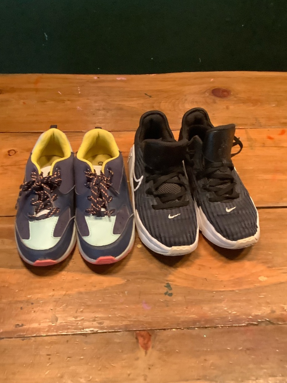 Nike Kids Black lebrons and Navy Multi-Color Sneakers Set